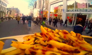 Papas fritas con chocolate