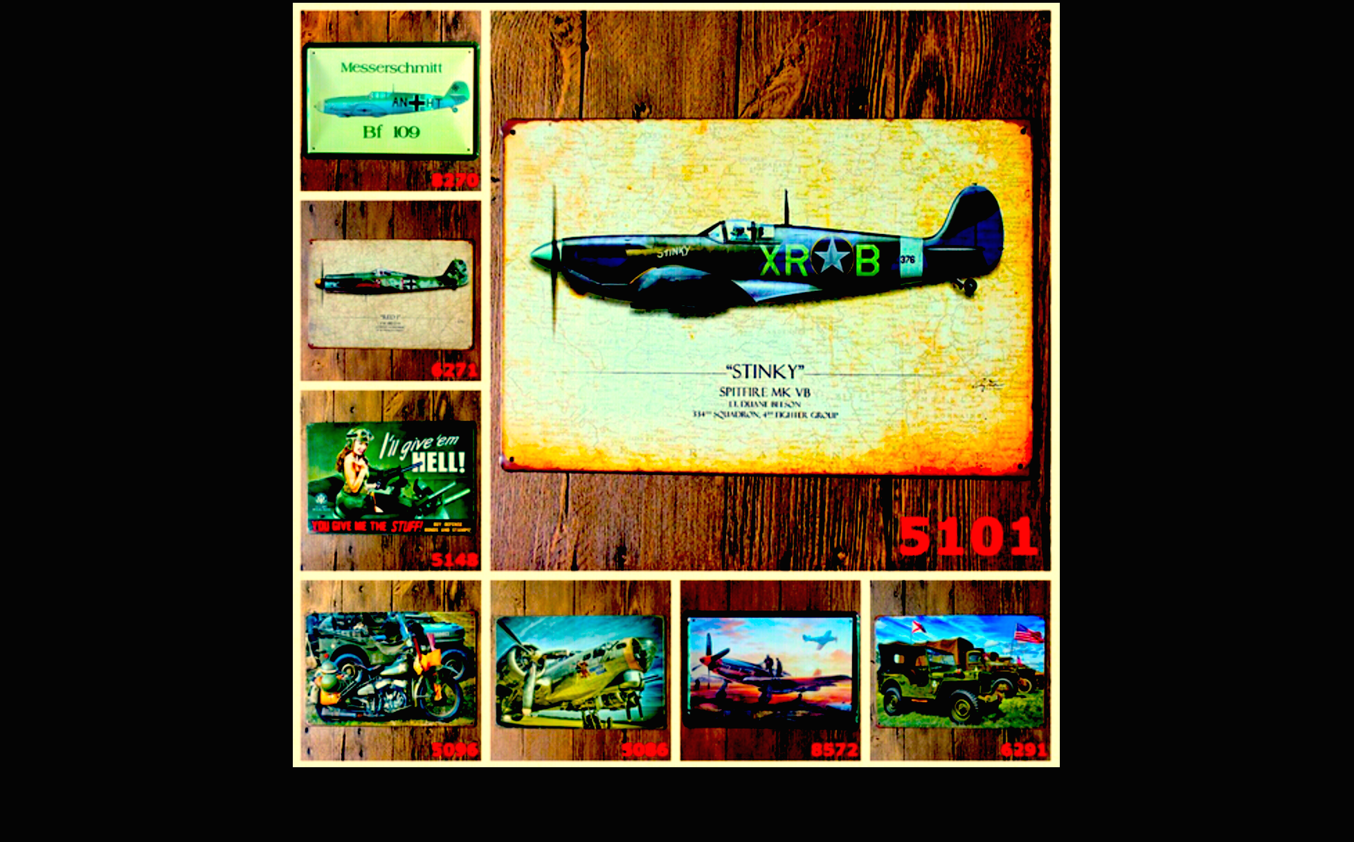 Póster de colección de aviones