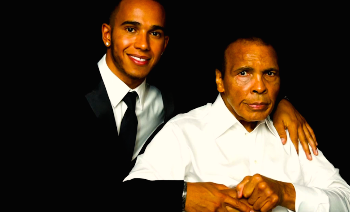 Lewis Hamilton junto a Muhammad Ali.