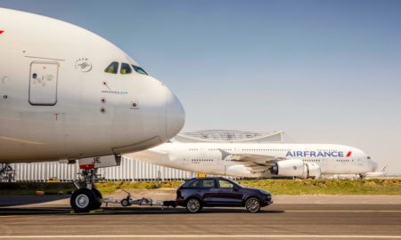 porsche cayenne s diesel pulling airbus 450x270 - Un Porsche Tira De Un Airbus A380