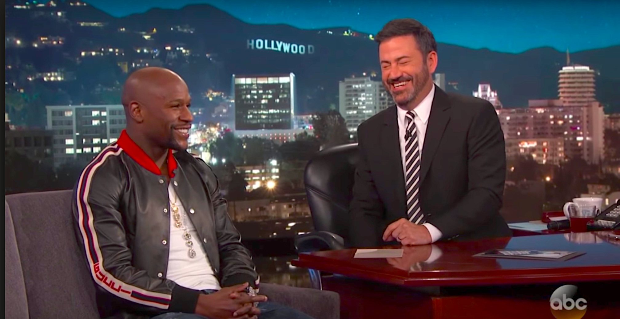 KIMMEL Y MAY - Mayweather Sorprende En Entrevista Con Jimmy Kimmel