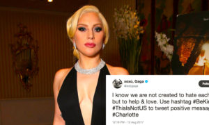 gaga racism 300x180 - Celebridades Reaccionan a La Violencia Ultraderechista