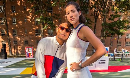 pharrell garbine muguruza social 450x270 - Pharrell Williams Posa En El Pecho De Garbiñe Muguruza