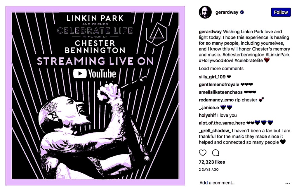 CHESTER BENNINGTON STREAMING 1024x657 - Así Fue El Tributo A Chester Bennington