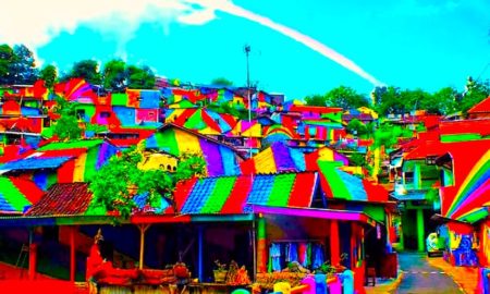 kampung elangi beautiful rainbow villag in indonesia 5 450x270 - Barrio De Color En Yakarta