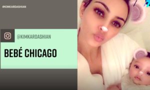 CHICAGO 300x180 - Kim K Presenta A Su Hija Chicago En Las Redes