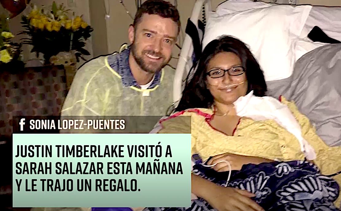 TIMBER - Justin Timberlake Visita A Una Víctima De Santa Fe En El Hospital