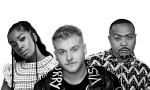 Left to right Iza Bruno Martini Timbaland 1 300x180 - Bend the Knee lo nuevo de Bruno Martini, con Iza y Timbaland