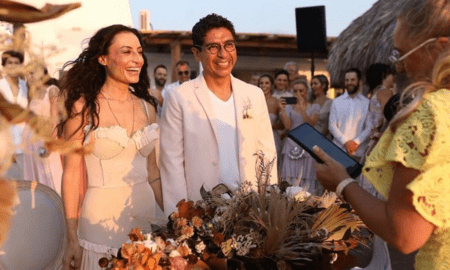 Así fue el vestido de novia rosado con el que se casó Marimar Vega 1 450x270 - Marimar Vega comparte fotos inéditas de su compromiso