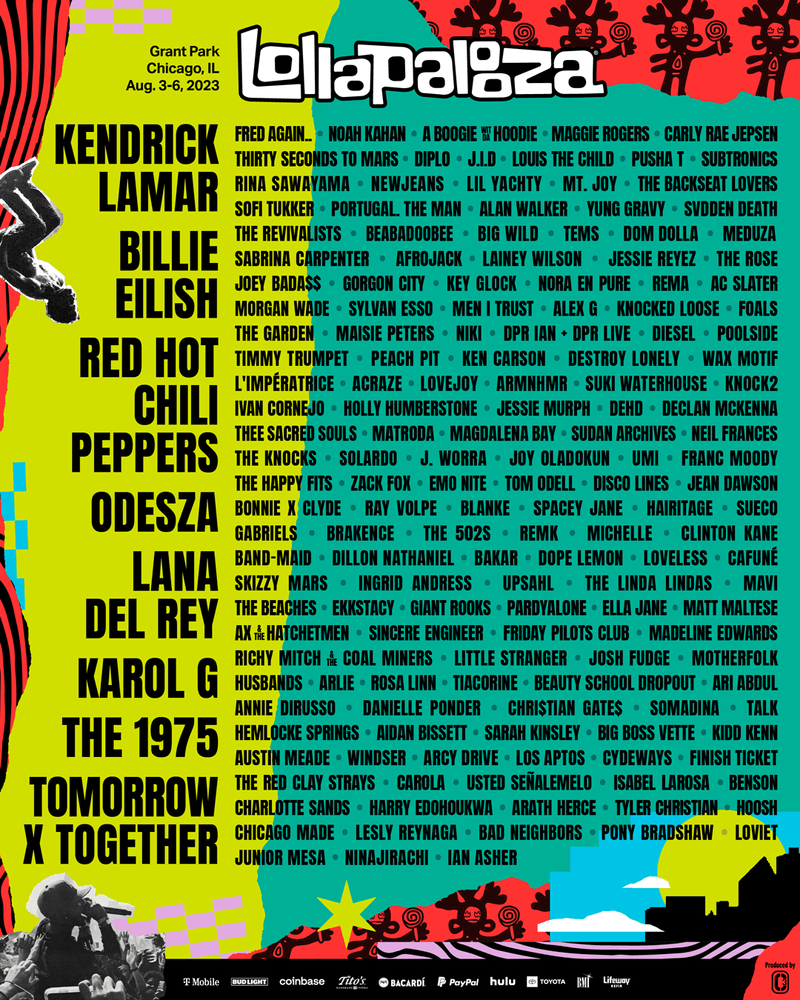 cartel lollapalooza 2023 eeuu - Karol G encabeza el cartel del Lollapalooza 2023