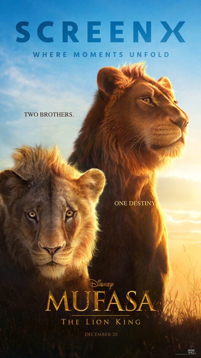 Mufasa 1920x1080 ScreenX Supp DigitalPoster v4 675x1200 - "Mufasa: The Lion King" llega a los cines este 20 de diciembre