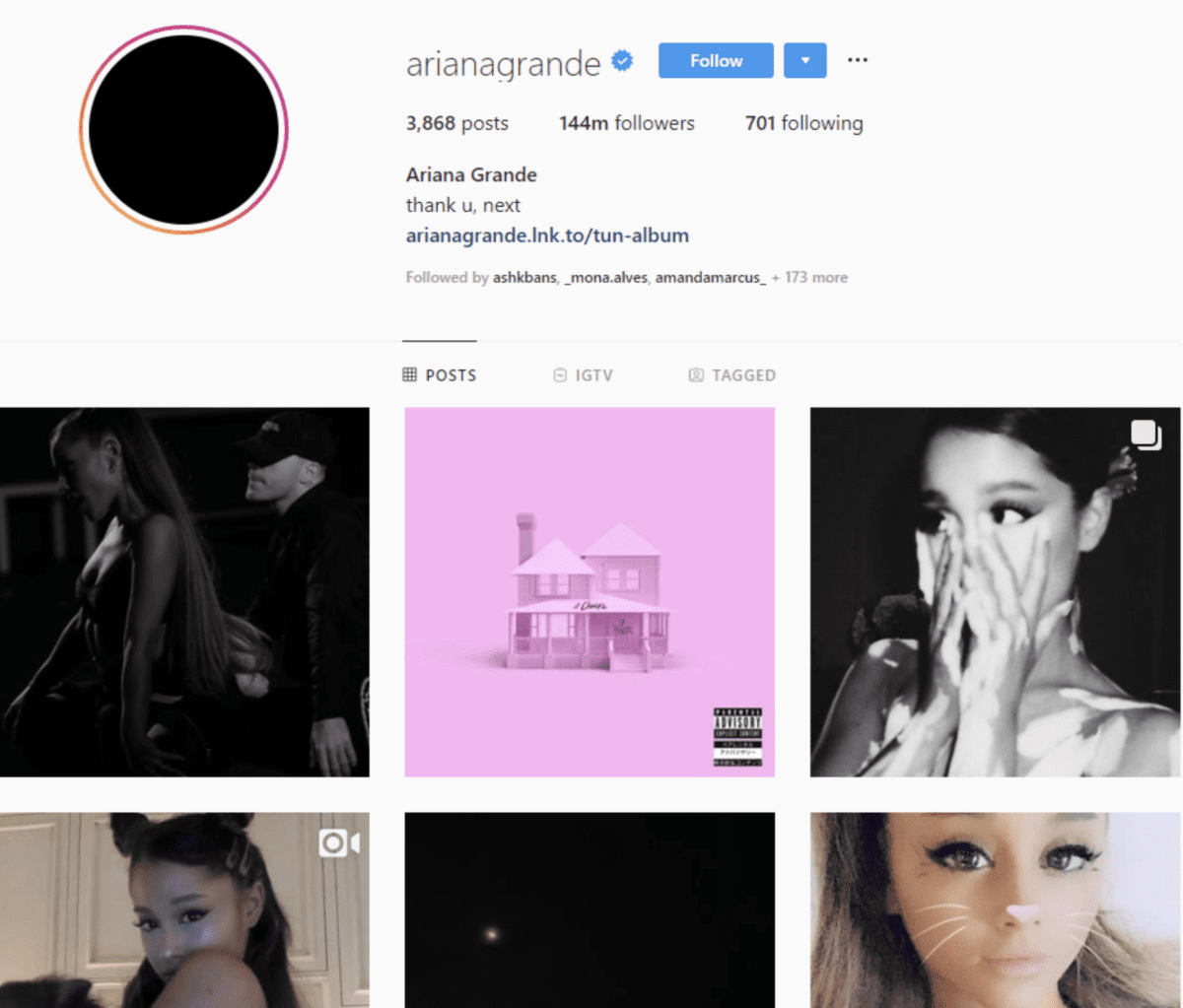 Ariana Grande 1200x1023 - Los personajes más seguidos en Instagram en 2024: ¡Conoce el Top 10!